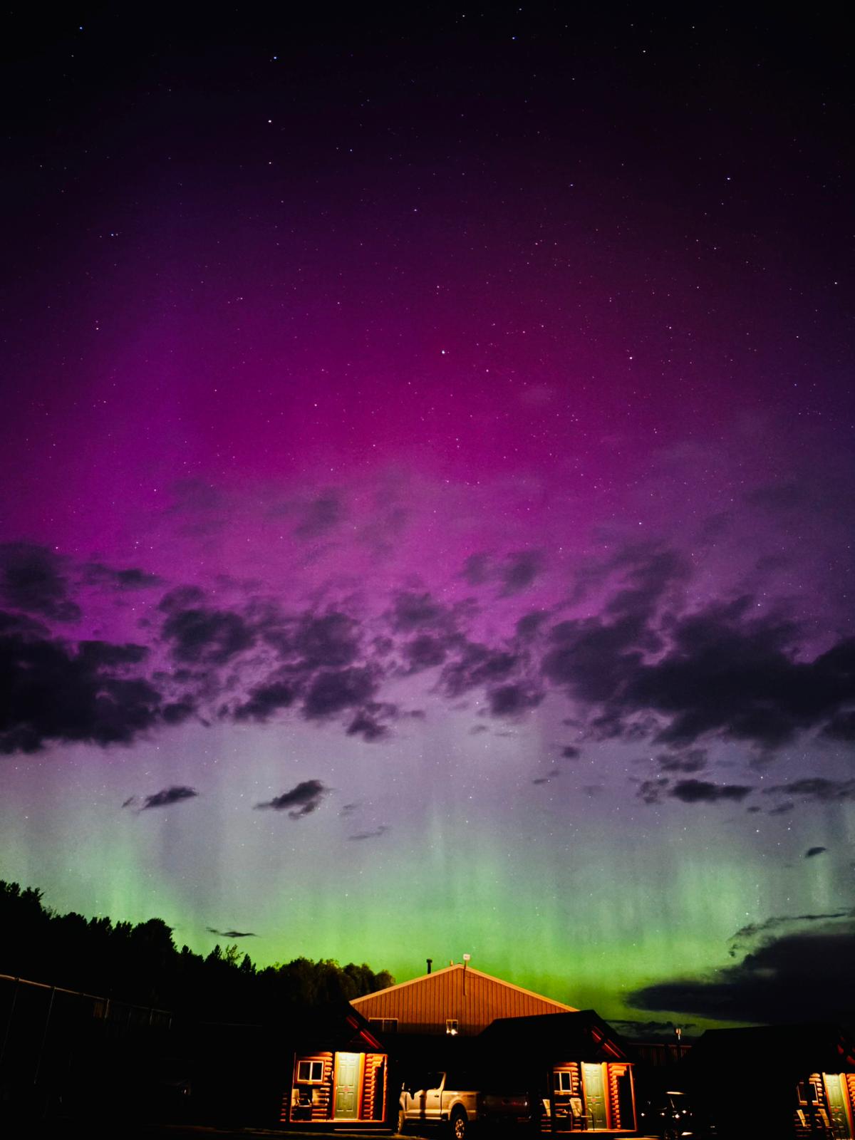 Northern lights above cabin #4